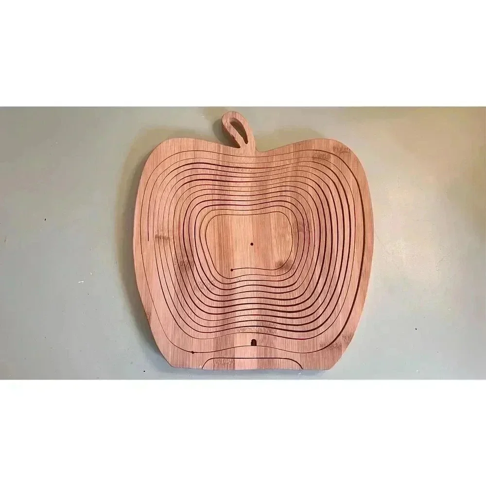 Bonnie & Pop Basket Wood Fold Out Fruit Apple Basket Holder‎ Decoration